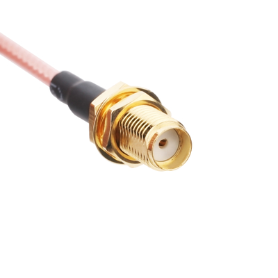 Sma Female Gold Plated To Mcx Plug Right Angle Gold Plated Cable Assy With Heatshrink